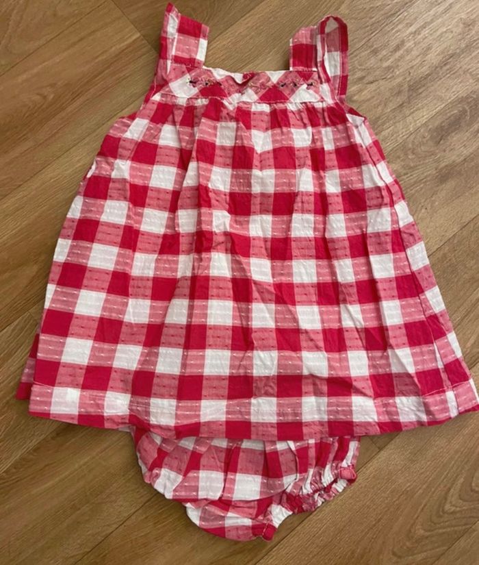 Robe carreaux framboise 6 mois