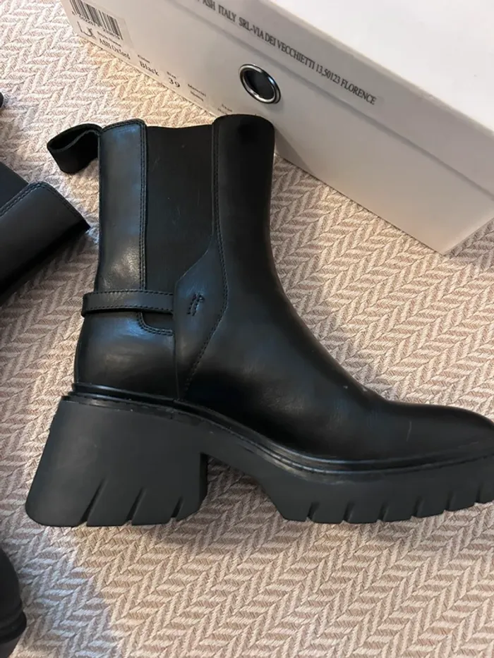 Bottines ASH cuir noir taille 38 - photo numéro 3