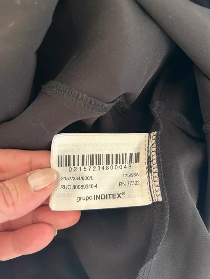 Zara robe casual manches longues noir, femme, taille L/40 - photo numéro 8
