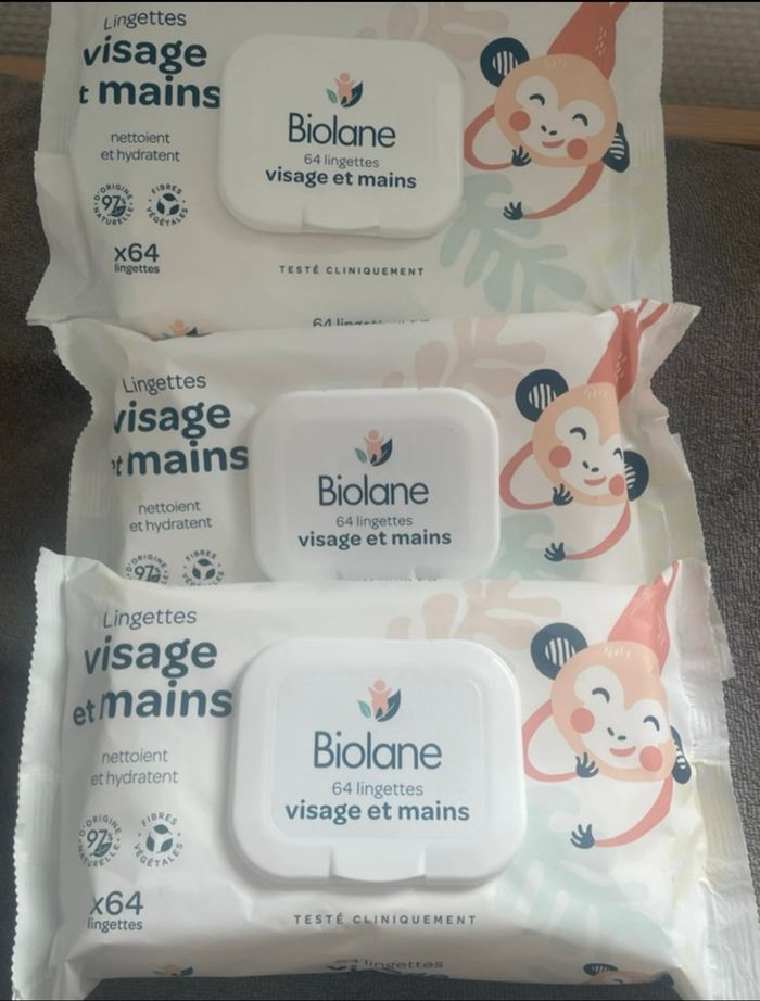 Lingette visage et mains biolane