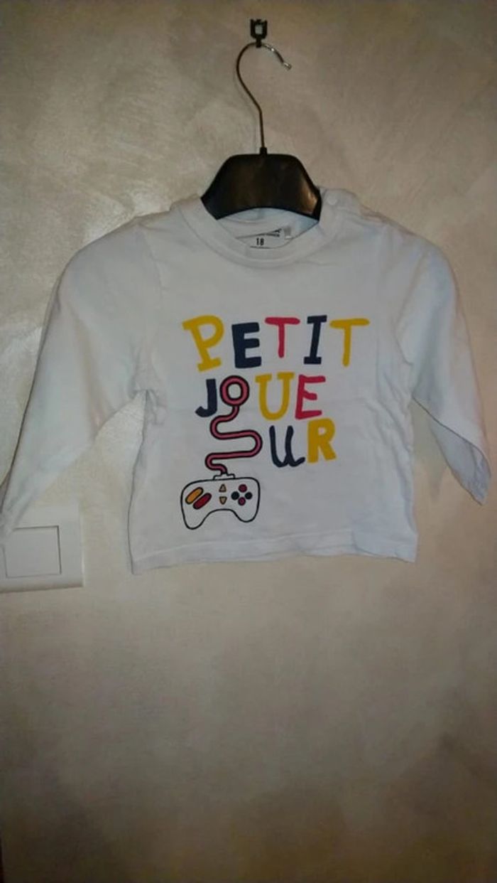 Tee shirt manches longues taille 18 mois Orchestra '' petit joueur ''
