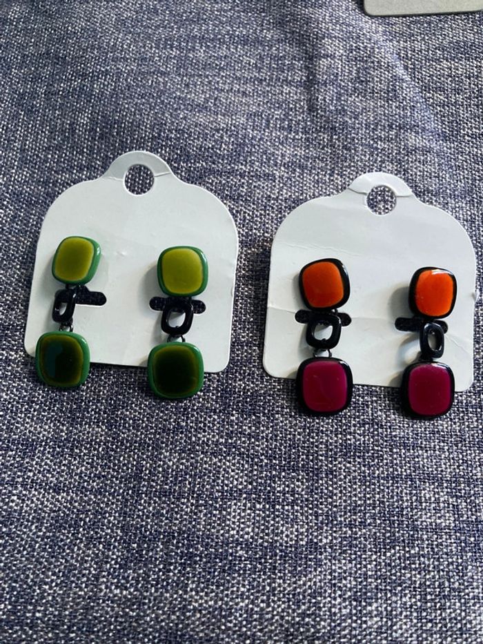 Lot 2 paires de boucles oreilles