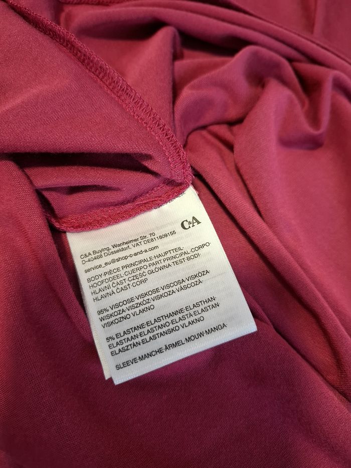 Beau tee-shirt femme C&A XL framboise neuf et étiqueté - photo numéro 7