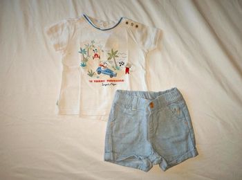 Bel ensemble short et tee-shirt 6 mois été Sergent Major