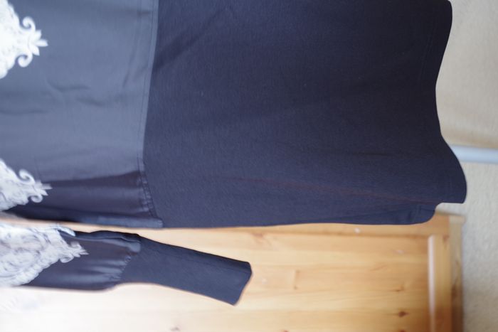 La Fée Maraboutée- Robe bi-matière - noir, gris et blanc T42 - photo numéro 4