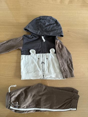 Ensemble jogging gilet marron sergent major