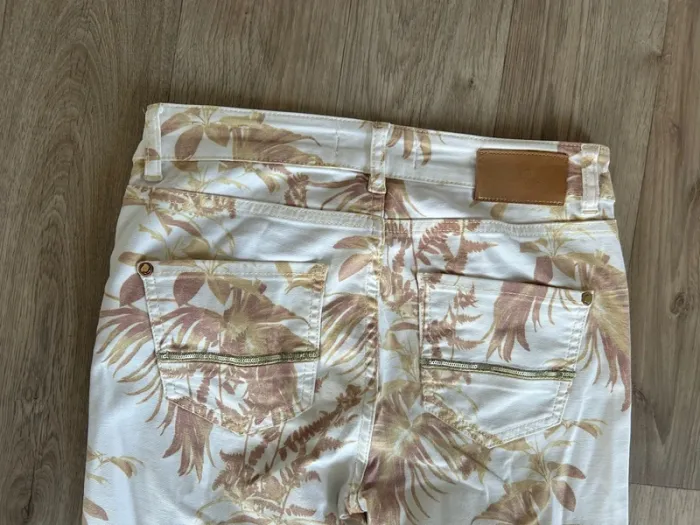 Mos mosh  pantalon imprimés  Crème, beige, blanc femme, taille 38 - photo numéro 5