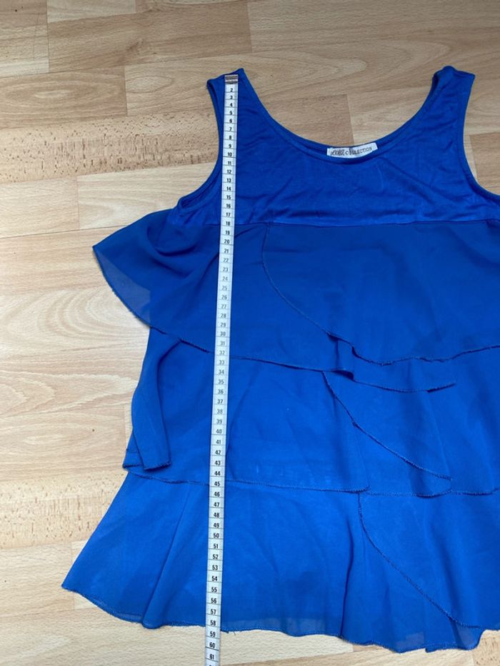 Blouse bleue à volants M / L Akoz collection - photo numéro 6