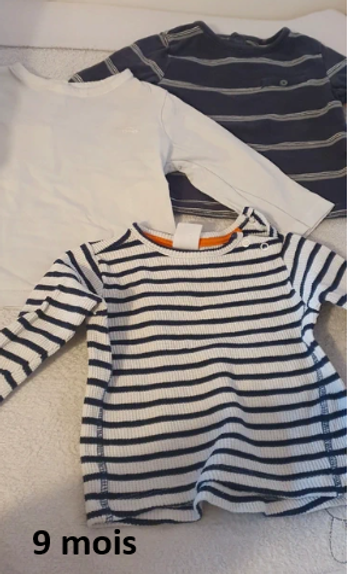Lot de t-shirts 9 mois