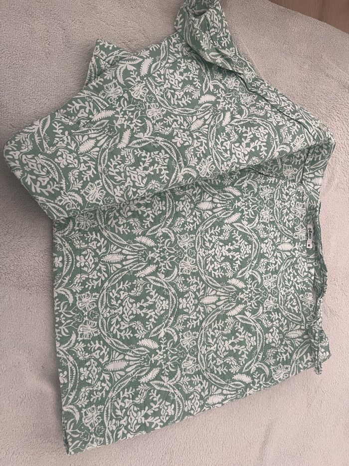 Jupe porte feuille court vert blanc - photo numéro 2