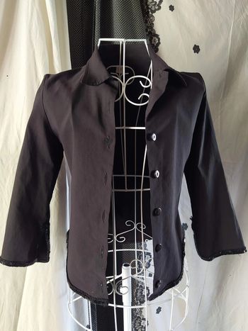 petite veste blaser noire manches 3/4, paillettes