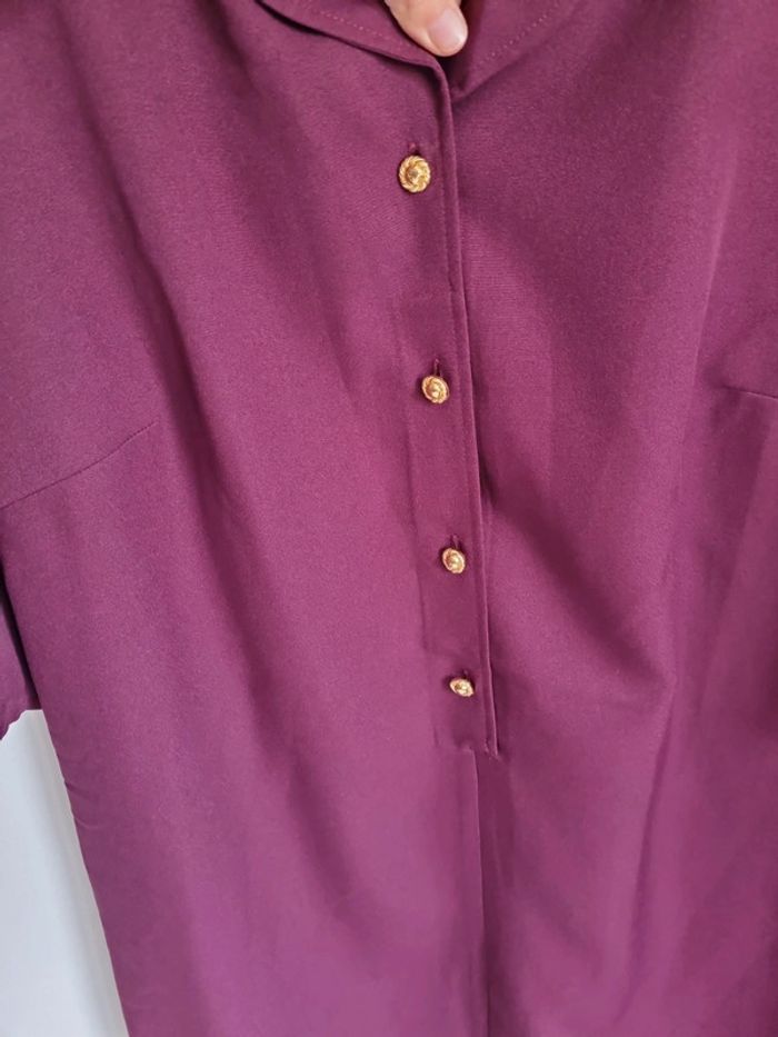 Robe couleur prune boutons dorés - photo numéro 4