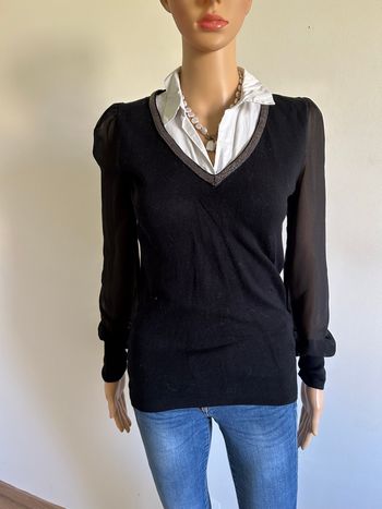Pull noir et blanc à manches longues Morgan taille XS bon état