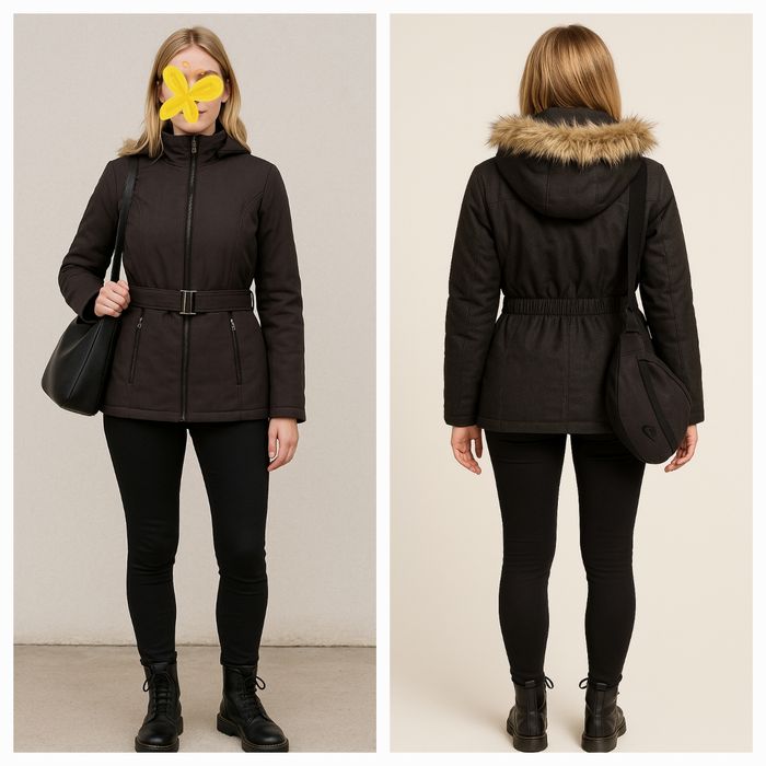 Esprit Doudoune TL/T40-Grise-Capuche Imitation Fourrure Détachable-Coupe Droite avec Plumes - photo numéro 2