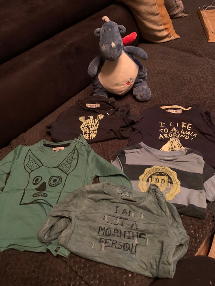 Lot 5 t shirt noppies 12 mois