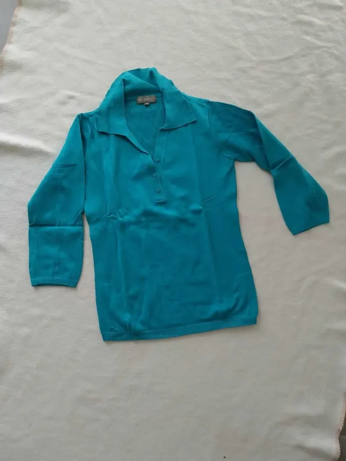 Pull turquoise TS - photo numéro 2