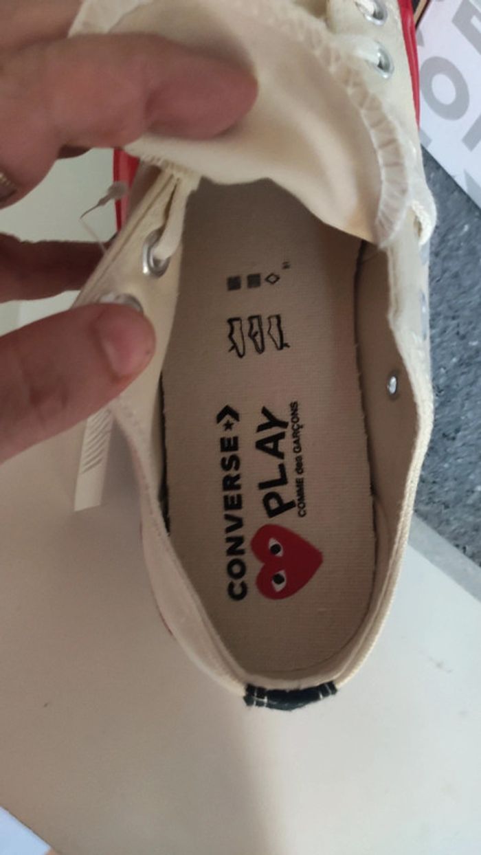 Converse baskets play comme les garçons beige pointure 39 neuves - photo numéro 7