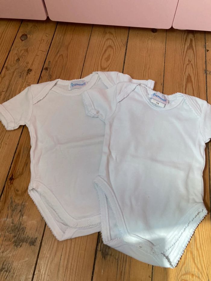Lot de 2 bodies manches courtes taille 3 mois