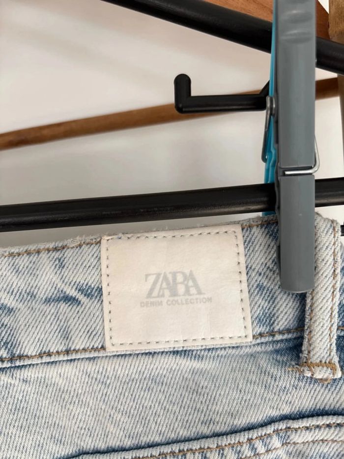 Jean bleu clair jambes larges atypique sans poches Zara taille 38 - photo numéro 11