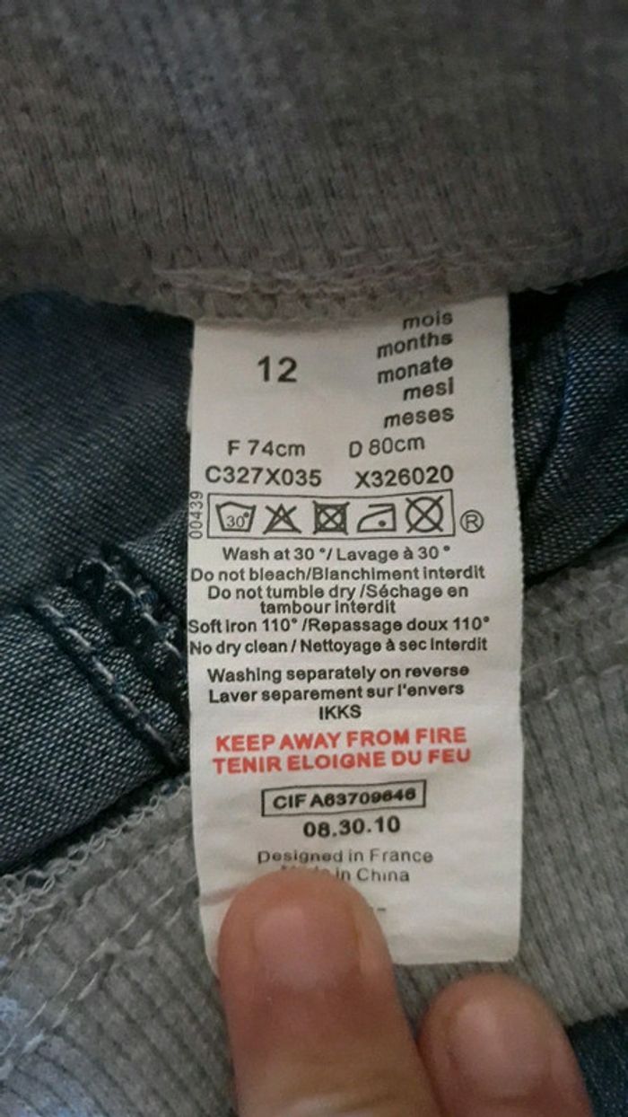 Short jean ikks 12 mois - photo numéro 2