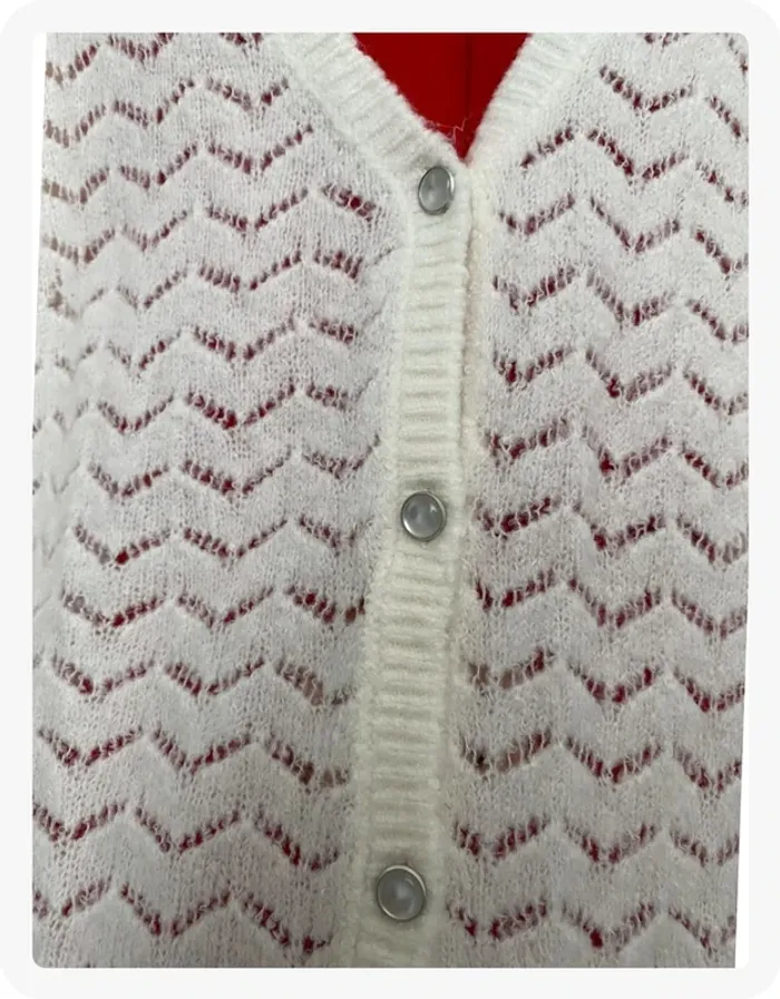 Pull tout doux ajouré crème dos boutonné InExtenso - photo numéro 4