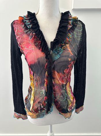 Blouse cardigan en mesh multicolore Y2K Gabella T36 S