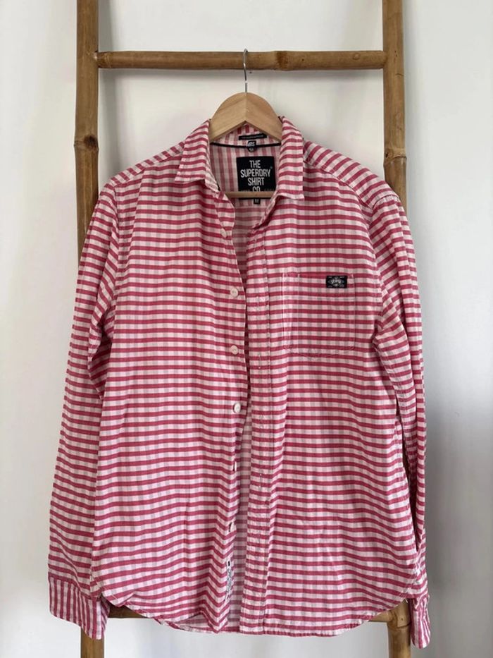 Chemise rouge à carreaux superdry taille M