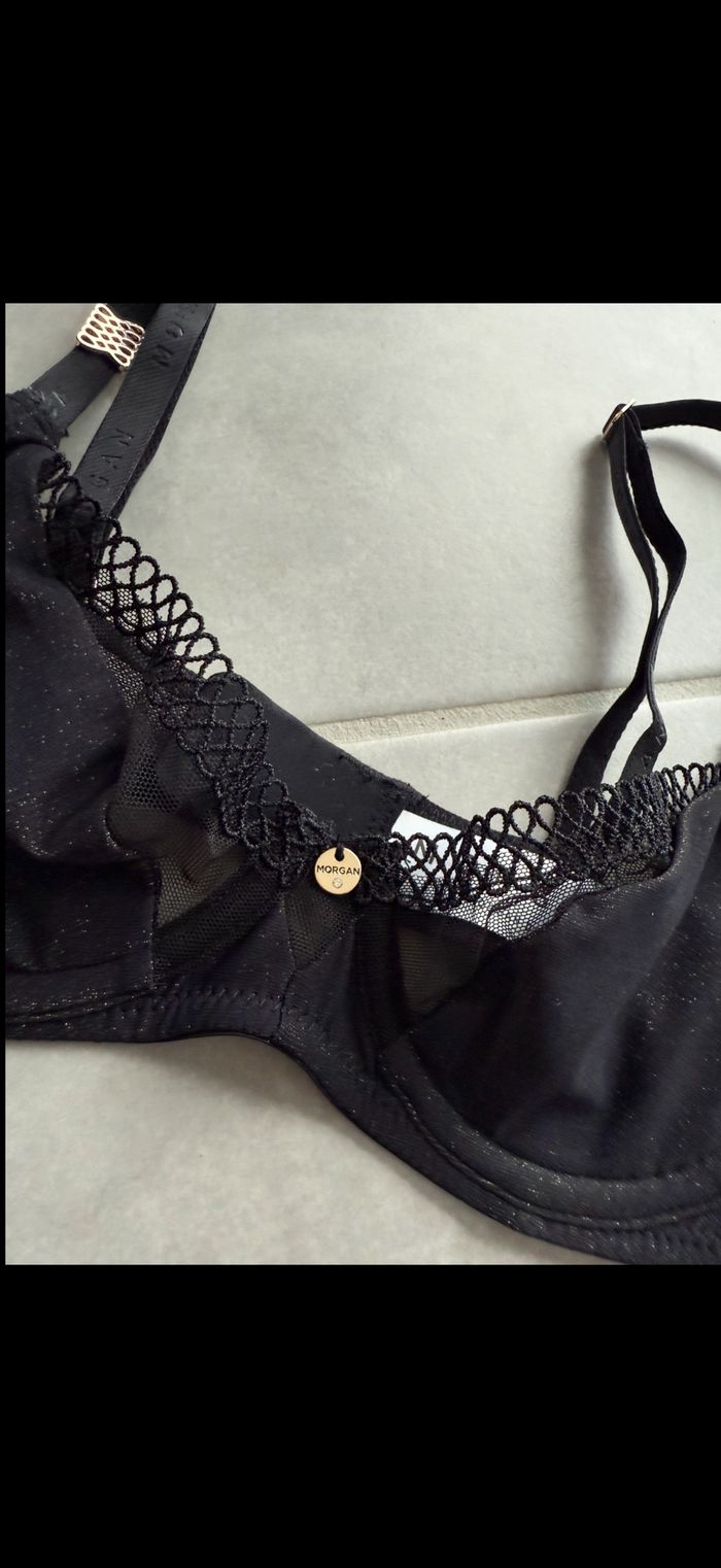 Soutien gorge Lucie noir et pailleté doré Morgan no 85B - photo numéro 6