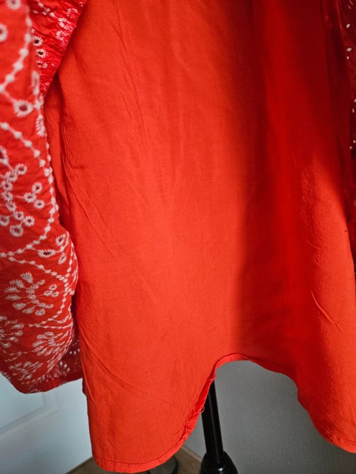 Robe Arielle écru fond corail Sézane - photo numéro 6
