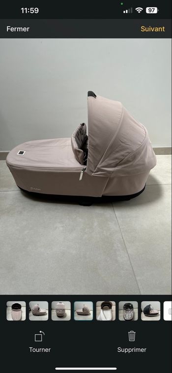 Nacelle Cybex Priam, habillage de pluie et adaptateurs