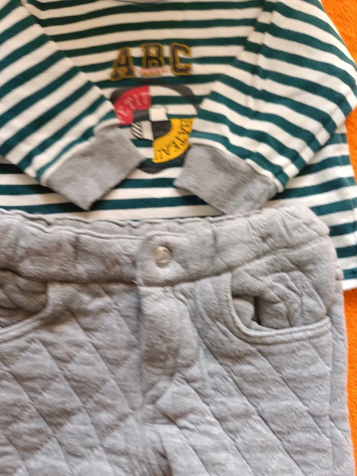 Ensemble pantalon et tee-shirt mixte Petit Bateau 6 mois 67 cm - photo numéro 4