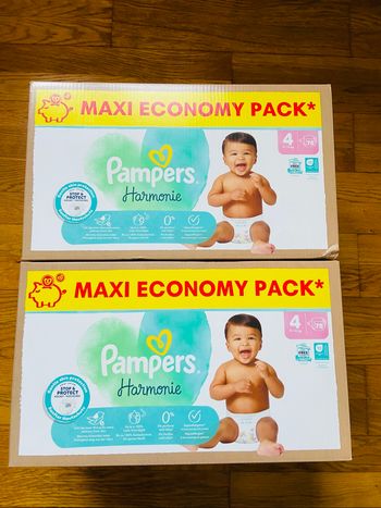 2 maxi packs de couches Pampers Harmonie taille 4