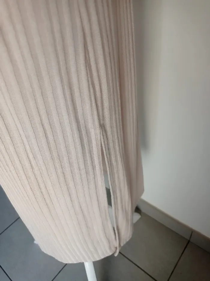 Robe longue beige côtelé fendue sur les côtés T.S H&M - photo numéro 5