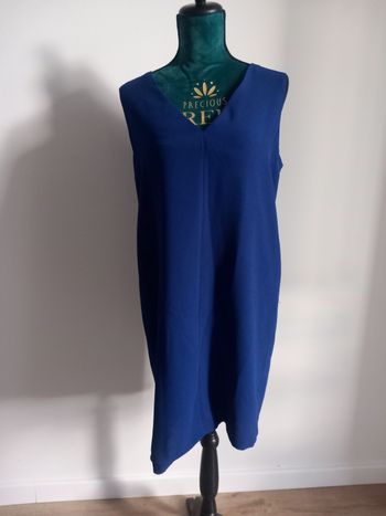 Robe bleue canard col en V Mango