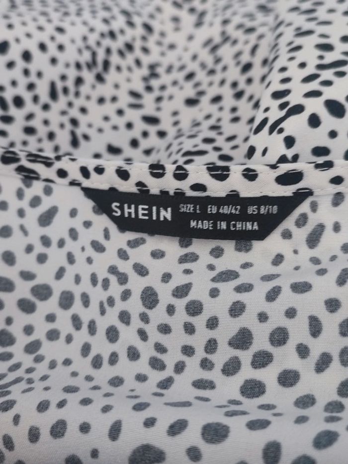 Blouse blanche à pois noirs Shein - photo numéro 4
