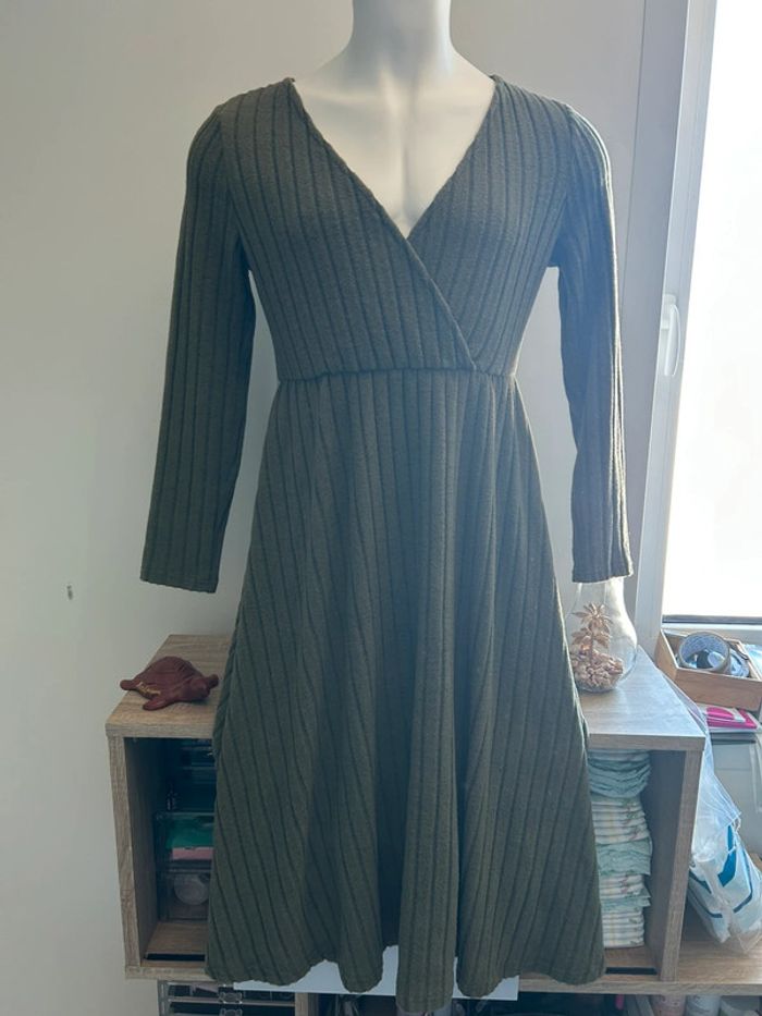 Robe longue vert kaki