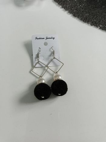 Boucle fantaisie argent noir