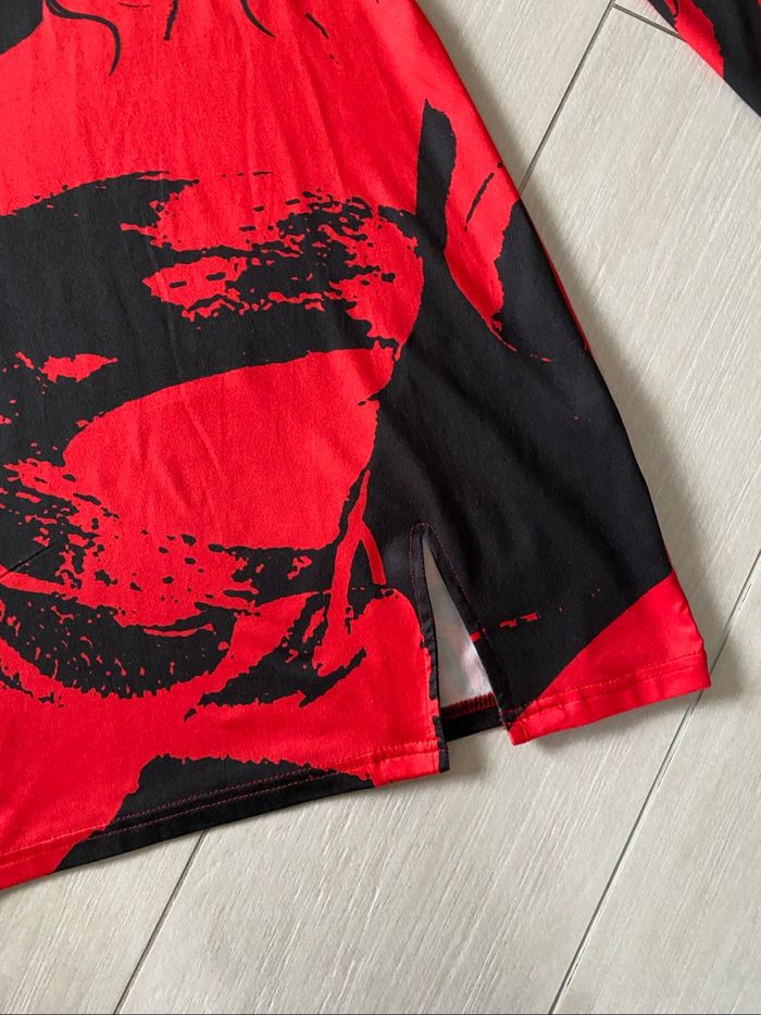 Shein robe noire et rouge S - photo numéro 3