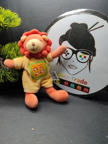 Doudou Petite Peluche Moulin Roty Lion Les Loustics Orange Jaune Ancien Grelot