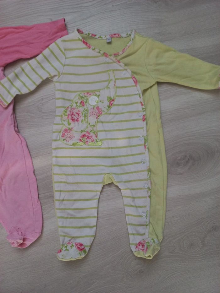 Lot de 3 pyjamas en coton fille 6 mois Kimbaloo - photo numéro 4