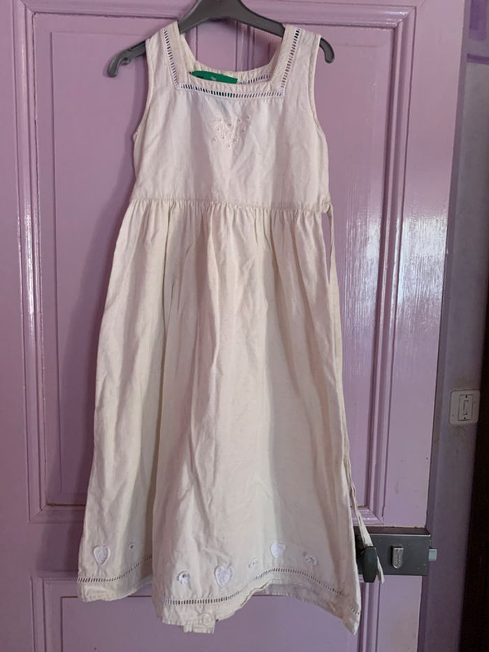 robe écrue petits coeurs en bas 10 ans