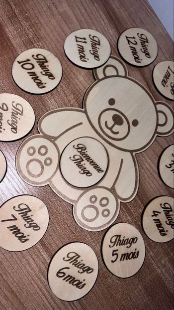 Cartes étapes bébé personnalisées pour photographie