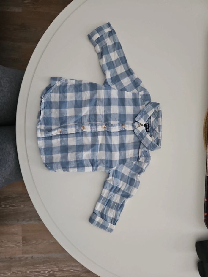 Chemise bébé à carreaux
