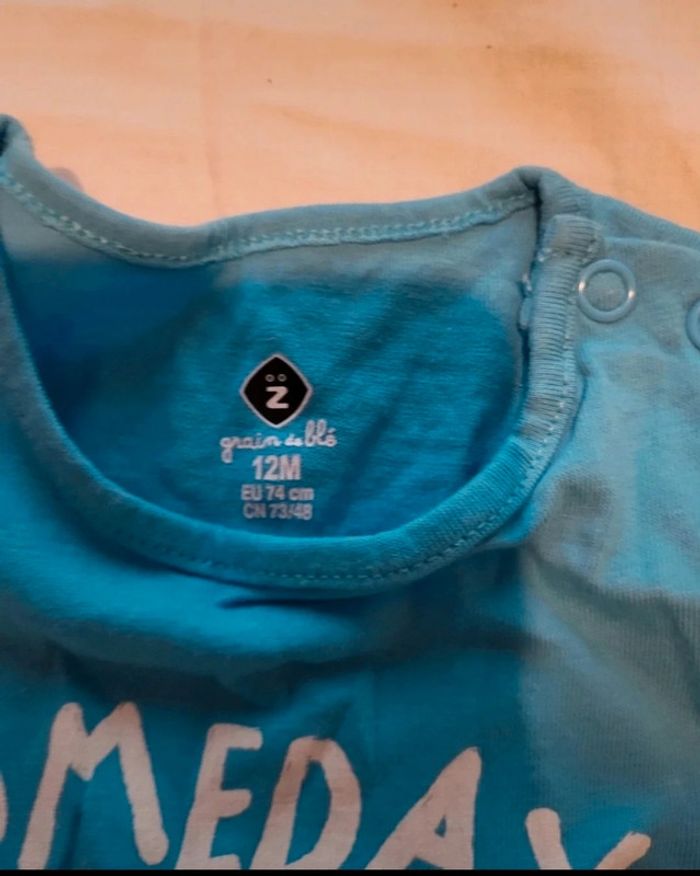 3 t-shirts garçon sans manche z grain de blé 12 mois - photo numéro 3