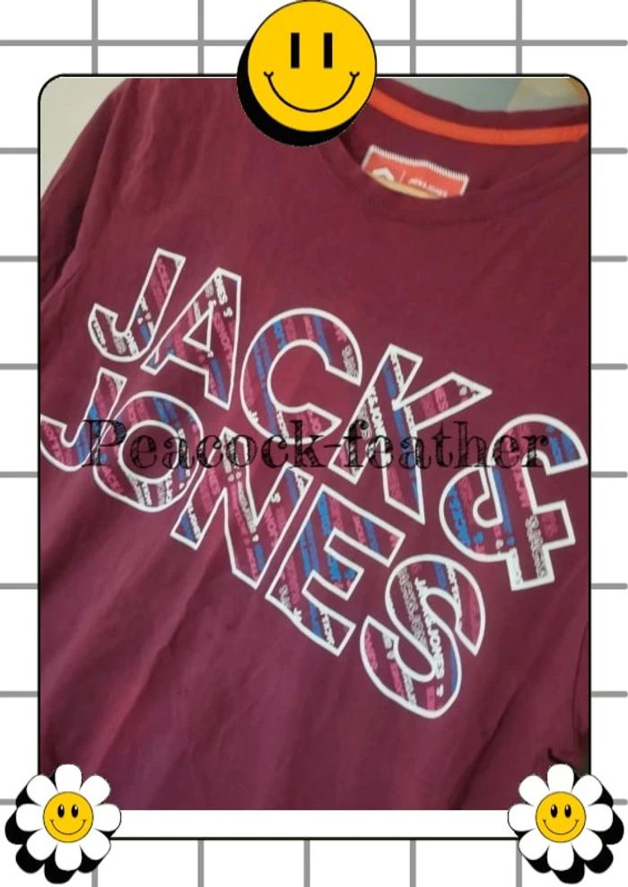 T-shirt Jack et Jones bordeaux homme 38/M - photo numéro 2