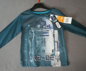 T-sirt Star Wars Disney R2-02 vert neuf 4 ans 104cm