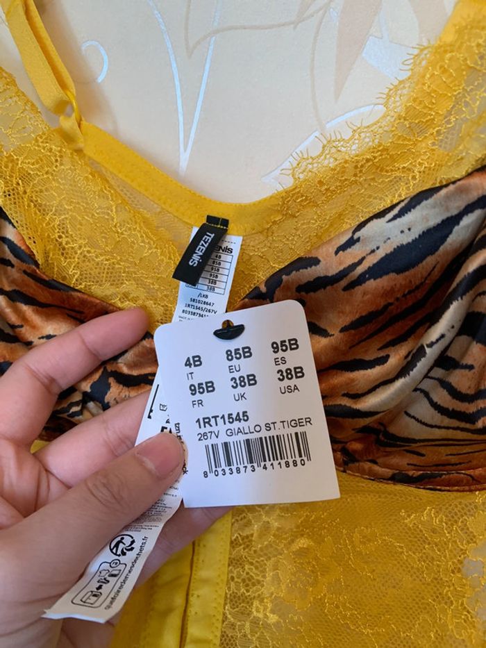 Bustier jaune imprimé tigre • 95B - photo numéro 8