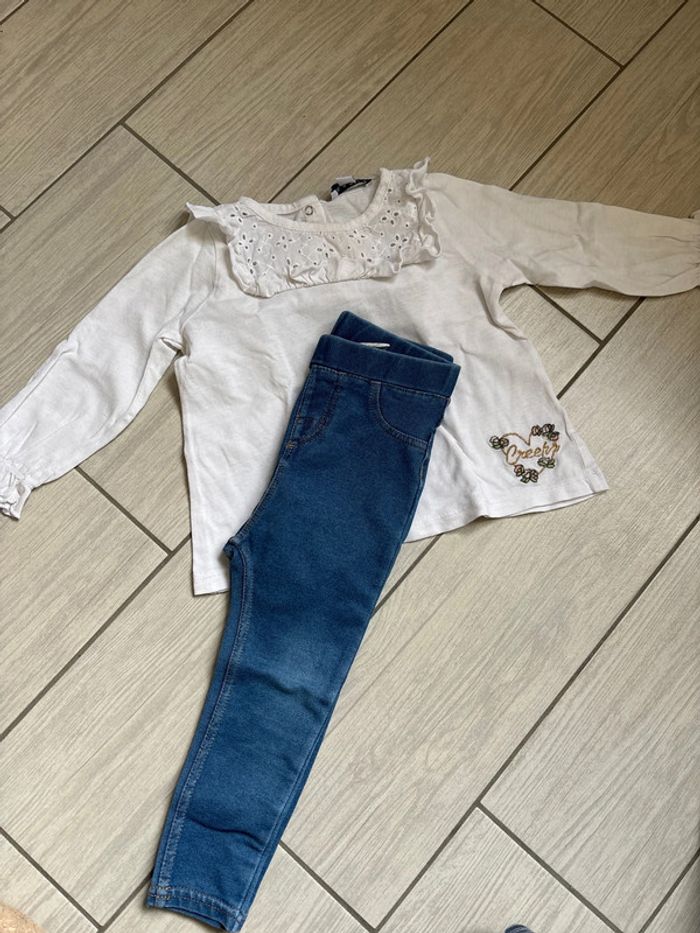 Ensemble legging + t-shirt manches longues fille 18 mois