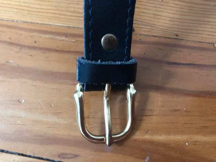 Ceinture cuir corde bleu marine bordeaux Célio - photo numéro 2