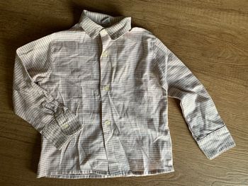 Chemise à carreaux beige et blanc 4-5 ans prisu tbe